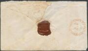 1855 cover to "Grahamstown/South Africa" with "Cape of Good Hope" added, London Printings 2d rose-carmine SG 2 fine strip of 3 (margins close to large but a little damaged at the top from being placed too close to the edge of the envelope), bold diamond-n - 2