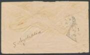 INWARDS MAIL: 1901 stampless Boer War cover endorsed "From No 36 S Aus Bush Corps/Kimberley S Africa" with 'KIMBERLEY/ JA18/01/CGH' & very fine 'FIELD POST OFFICE BO/*/JA23/01/BRITISH ARMY S.AFRICA' cds, Adelaide transit & 'CLARE' arrival b/s, minor fault - 2