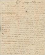 1826 lengthy entire letter headed "Sydney 4th Feby 1826" & signed "RC Pritchett" who complains at length about his delinquent son John "...I for the first time gave him a few lashes with the Horse Whip, he threatened to return my blows, which caused him a - 3