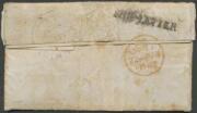 1846 entire letter headed "Lemington Probator Station December 7th 1846" signed "Gabriel Tinsley", to Lancashire endorsed at upper-left "convict letter/[initials]/Supt", light '[crown]/FREE/4JA4/1847' cds at upper-right, British 'SHIP LETTER' h/s in black - 2