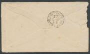 1888 cover to Sweden with Stamp Duty 3d brown & 6d mauve Platypus tied by 'TASMANIA'-in-bars cancels of Hobart (cds alongside), Italian 'NAPOLI-SUCCLE-FERROVIA' TPO transit b/s, opened a bit roughly at left with a few minor repairs. A very scarce destinat - 2