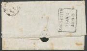 INWARDS MAIL: 1847 (Sep.28) stampless entire letter from Worcestershire with 'UPTON-ON-SEVERN/SP9/1847' b/s & 'WORCESTER' cds on the face, rated "1/-" in red & with oval 'PAID SHIP LETTER' d/s of London, rounded-boxed 'SHIP LETTER/31JA 1/1848' arrival d/s - 2