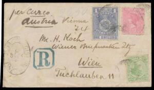 1885 double-rate cover to Austria "per Cuzco" with