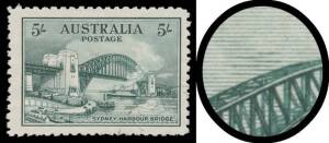 FIVE SHILLINGS: 5/- green with Retouch over Left-Centre of Bridge BW #148e, CTO, Cat $750.