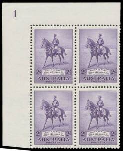 1935 Silver Jubilee 2/- violet upper-left block of 4 with Plate Number '1' BW #168z, well centred, unmounted, Cat $550.