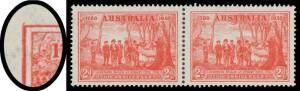 TWO PENCE: 2d red with Re-Entry to Upper-Left Frame BW #175d being the first unit in a horizontal pair, unmounted, Cat $750+.