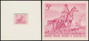 1960 Northern Territory Exploration 5d die proof in pale magenta recessed in presentation mount (93x92mm) BW #378DP(1), 'CBA/NOTE PRINTING/BRANCH' cachet in violet on the reverse & endorsed " 71 /31-8-60", a couple of very minor blemishes on the face of t