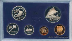 British Commonwealth sets with Canada 1974 Montreal Games & 1977 'double struck' x2, Fiji 1978 (2), New Zealand 1978 (2) and South Africa 1968 & 1976; also single cased silver coins with Cook Islands 1973 $2 (2), New Zealand $1 1975 & 1978 (2) and Seychel
