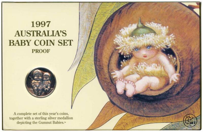 AUSTRALIA: 1995-1997 Baby (Gumnut) Proof sets of three, with the sterling silver medallions as issued, Cat $1770. (3 sets)