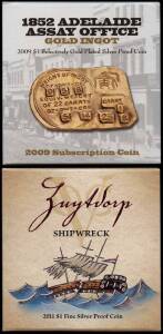 AUSTRALIA: One Dollar Silver Subscription Proofs 1996 Decimal Currency, 1997 Old Pariament. House, 1998 New Parliament House, 2003 Holey Dollar & Dump, 2005 Sydney Mint Half Sovereign, 2006 Spanish Pillar Dollar, 2007 Portuguese Johanna, 2008 Kookaburra P