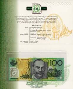 AUSTRALIA: 1997 $5, $10, $20, $50 & $100 Dated Annual Issues McD DYF 19,21,23,25 & 27, Premium set with matching Red numbers 'AA 97 000476', all on unfolded cards, Cat $825.