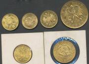 AUSTRIA: Gold group with 1908 10C EF, 1892 20C F, 1915 20C & 1 ducat restrikes, 1931 100sh F and 1976 1000sh Unc (total 1.6718oz agw). (6) - 2