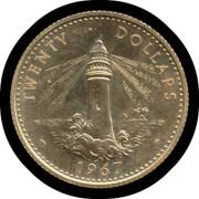 BAHAMAS: Gold 1967 $10 & $20, aUnc (total 0.3532oz agw). (2)