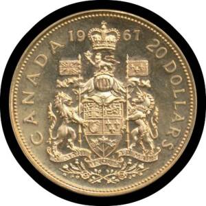 CANADA: Gold $10 1961 ½oz .9999 pure, EF.