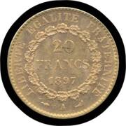 FRANCE: Gold 20f Napolean III (2, one very damaged), Angel x2 and 1904 Rooster, condition poor to VF. (5)