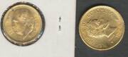 SOUTH AMERICA: Gold, Colombia 1928 5 pesos EF and Mexico 1955 5 pesos EF, (total 0.356oz agw). (2) - 2