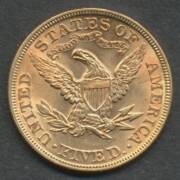 UNITED STATES: Gold 1897 Coronet Head $5 aUnc plus 1912 Indian Head $10 F. (2) - 3