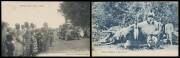 FRENCH COLONIES - IVORY COAST: Box of indigenous subjects, Colonial influence etc from many publishers including several Missions Africaines types, early automobile & tractor, Bastille Day parade, building houses, rafting down the rapids, natives sitting 