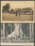 FRENCH COLONIES - IVORY COAST: Box of indigenous subjects, Colonial influence etc from many publishers including several Missions Africaines types, early automobile & tractor, Bastille Day parade, building houses, rafting down the rapids, natives sitting - 3