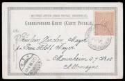 PALESTINE: 1898 German Wilhelm Gross PPC for the Kaiser's Visit to Palestine with view of "Erl&ouml;serkirche", to Germany with Ottoman 20pa tied by largely very fine bilingual '.../BUR AMB JERUSALEM-JAFFA TPO' cds, 'MANNHEIM' arrival cds. A delightful item. - 2
