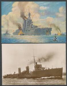SUBJECTS Album of mostly ships plus a few admirals, a complementary lot to the previous collection with most having a Jutland connection, condition a bit mixed. Ex John Bell (Adelaide). (63)
