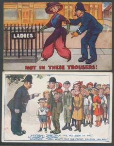 SUBJECTS Small album of mostly British cards with Sex & Prostitutes x48 (plus 8 smutty photos) plus Crime & Police. (94)
