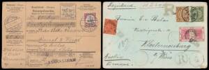 A really interesting lot with a bundle of Austria including pre-stamps notably from Prague & registered with 'KPE/GRAZ No 3' cds, c.1910 PPC with bisect tied by cds, & a lovely batch of German scenic & Hitler Postal Cards with Anschluss cancels, etc; Germ