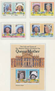 ROYALTY: "The Queen Mother 85th Birthday Souvenir Album" (2 vols) produced by KaBe for Max Stern plus album with 90th Birthday omnibus and commemorative issues. (Qty)