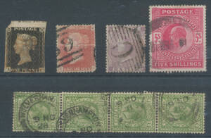 GREAT BRITAIN: 1840-1960s mainly used collection starting with a presentable 1d Black and 3 others, a group of imperf 1d Reds including pairs, strips of 3 and a strip of 5, Plate Numbers including '225', a group of imperf/perf 2d Blues, Surface Printed &frac12;d