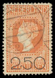 NETHERLANDS: 1852-1964 stockbook with 1852 King William III 5c blue & 10c carmine imperf pair, 1920 '2.50' on 10g Wilhelmina FU, 1942 Legion Fund 7&frac12;c+2&frac12;c (crease) and 12&frac12;c+87&frac12;c M/Ss **, Charity sets including Child Welfare, Red Cross etc both mint & used;