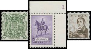 Stock in two albums with a few useful Roos and KGV Heads & commemoratives, Arms set **, 5/- Cattle White Paper ** x3 (one perf 'VG'), Navigators set of 8 **, duplicated KGVI & QEII issues including 2/3d commemoratives, noted a few listed varieties, mixed 