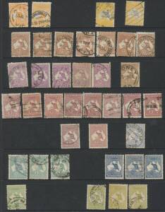 Two volume collection mint and used in two Hagner albums with Kangaroos including 5/- Third Wmk & CofA used, Engraved Kooka 6d (2 *), KGV Heads with 1/4d Single Wmk (3 *) & SMult (*) plus CTO 'OS', Kooka M/S (*), Kingsford Smith 'OS' overprints 2d (3) & 3