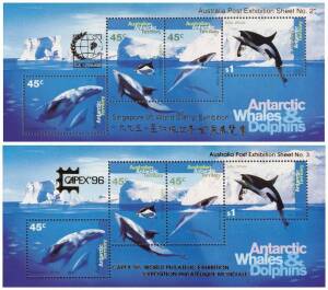 1913-2001 collection on Seven Seas hingeless pages, strength in decimals that are mostly unmounted including M/Ss, booklets, packs etc, Exhibition Overprints including AAT Singapore '95 and Capex '96 M/Ss; also some bundleware & world stamps, etc, mixed 