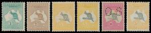 Selection including blank gummed paper with Second Wmk x4 impressions or Third Wmk x4 impressions (both superb **), First Wmk &frac12;d perf 'OS' 'JBC' Monogram single,1d Monogram singles x3, 1d perf Large 'OS' No Monogram block of 8 Officially Substituted, 2d p