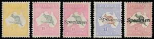 &frac12;d to 1/- plus 4d orange-yellow 5/- & 10/- (creased), an attractive & generally fresh group but several have redistributed gum or have been regummed; also 10/- to &pound;2 with 'Specimen' handstamp with a few problems. Advertised retail $5000+. (13)