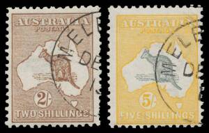&frac12;d to 5/- (ex 1/-) complete with Melbourne CTO cds of DE3/13, variable centring, large-part o.g., Cat $1300. (11)