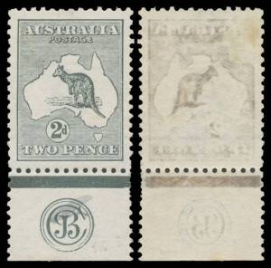 2d deep grey 'JBC' Monogram BW #5(2)z with minor but distinctly "silver" Offset, exceptional centring, minor ink-stain on the monogram, Cat $1000.