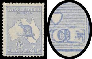 6d blue with Retouched Second 'E' of 'PENCE' BW #17(1)h, hinge remainder & a little aged, Cat $3750. Chris Ceremuga Certificate (2010).