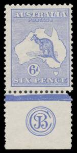6d ultramarine Plate 2 'JBC' Monogram single BW #17(2)zc, small fault in the margin, very lightly mounted, Cat $4500.