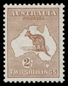 2/- brown (a very attractive deep shade), very lightly mounted, Cat $650. Superb!