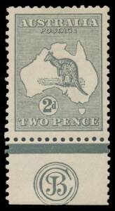 2d grey Die II 'JBC' Monogram single BW #7(2)zc, well centred, minor adhesion on the gum at the base of the margin, Cat $900.