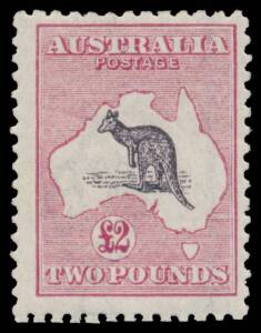 &pound;2 purple-black & rose-carmine BW #56C, unusually clean perfs for this printing, very lightly mounted, Cat $6000. [Signed "AD" (= Alberto Diena) in pencil on the reverse]
