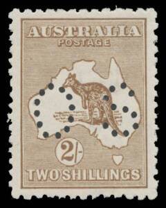 - 2/- brown BW #37Aba, unusually well centred, a couple of slightly irregular perfs, Cat $1250. Advertised retail "POR".