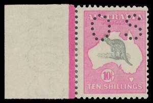 - 10/- grey & deep "aniline" pink BW #48Bba, Cat $2,000+. Adverrtised retail $2000. Chris Ceremuga Certificate (2014).