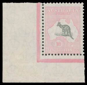 10/- grey & pink, egregious centring but the corner margins compensate for that, Cat $1100. Advertised retail $750.