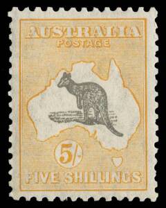 5/- grey & yellow-orange, excellent centring, Cat $325. Advertised retail $325.