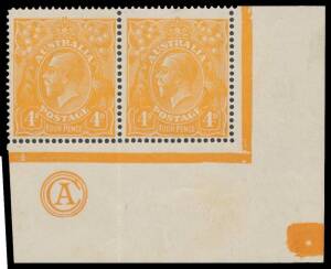 4d orange (aniline) CA' Monogram pair BW #110(2)zb, unmounted, Cat $1000 (mounted).