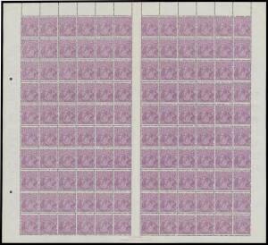 4&frac12;d violet BW #118 complete sheet of 120 with the 23 listed varieties #118d to vf and Mullett Imprint #118zd, a few very minor bends on the left-hand frame, unmounted, Cat $12,000++ (as mounted singles, plus the varieties that are Cat $90 each