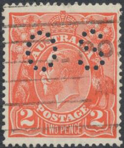- 2d scarlet with the Watermark Inverted BW #96ba, neat machine cancel, Cat $300.