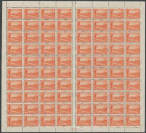 Mostly KGVI complete sheets with 1934 Centenary of Victoria 2d Perf 10&frac12;, &frac12;d Kangaroo (Authority imprints), 1946 Peace, 2&frac12;d & 3&frac12;d Mitchell, 1947-52 Definitives to 7&frac12;d, 1949 3&frac12;d UPU (2), 2&frac12;d Lawson, 1950 Centenary of Stamps, 1951 Gold & Federation, 1/4d mag
